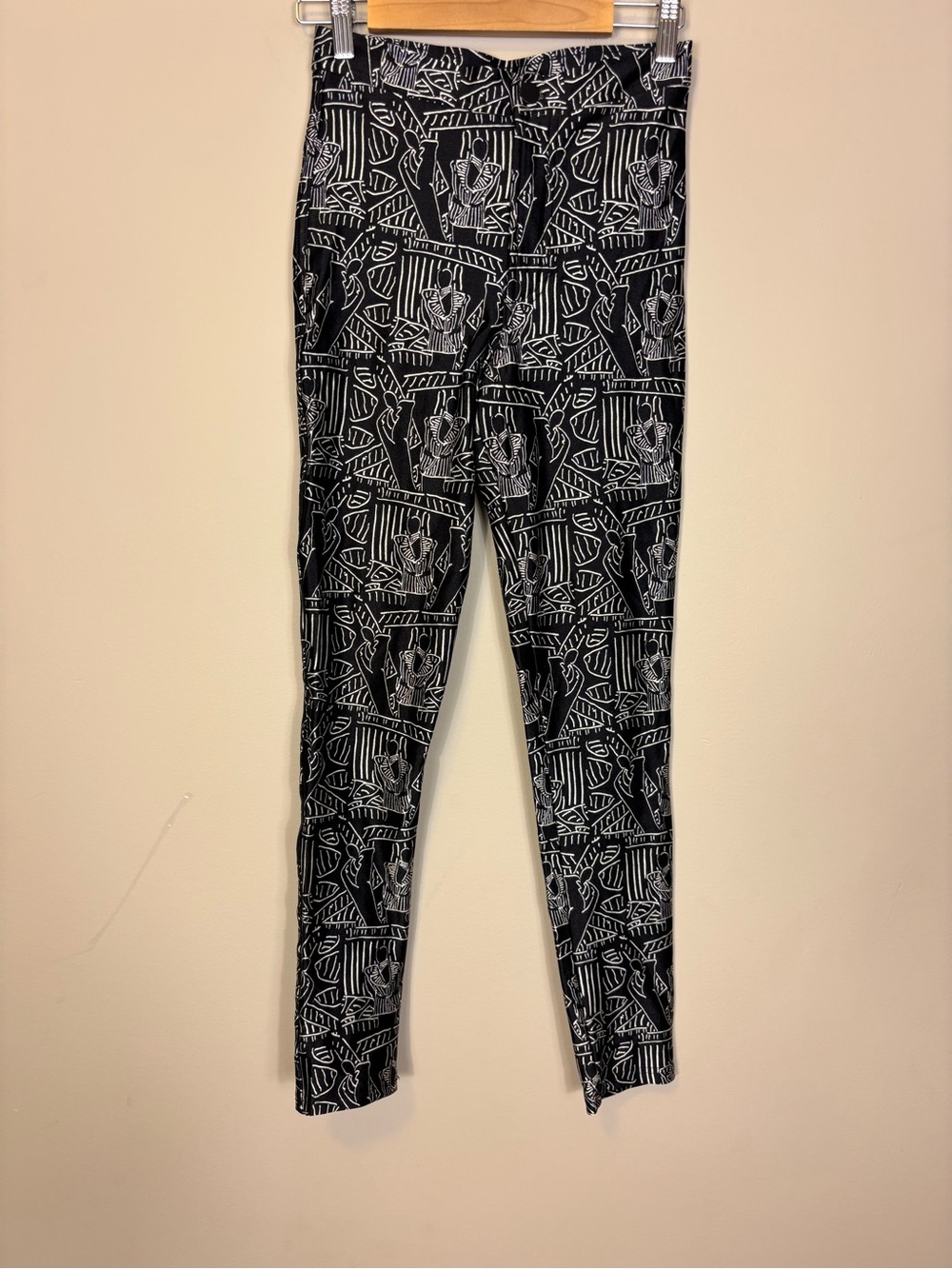American Apparel Neomax Black & White Geometric Print Leggings Small